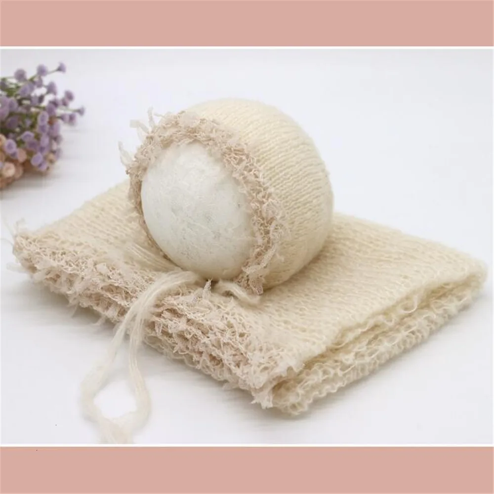 Sơ Sinh Chụp Ảnh Quần Áo Mohair Nón + Tặng 2 Cái/bộ Hình Ảnh Cho Bé Đạo Cụ Phụ Kiện Chụp Studio Trẻ Sơ Sinh Dệt Kim Nón Len