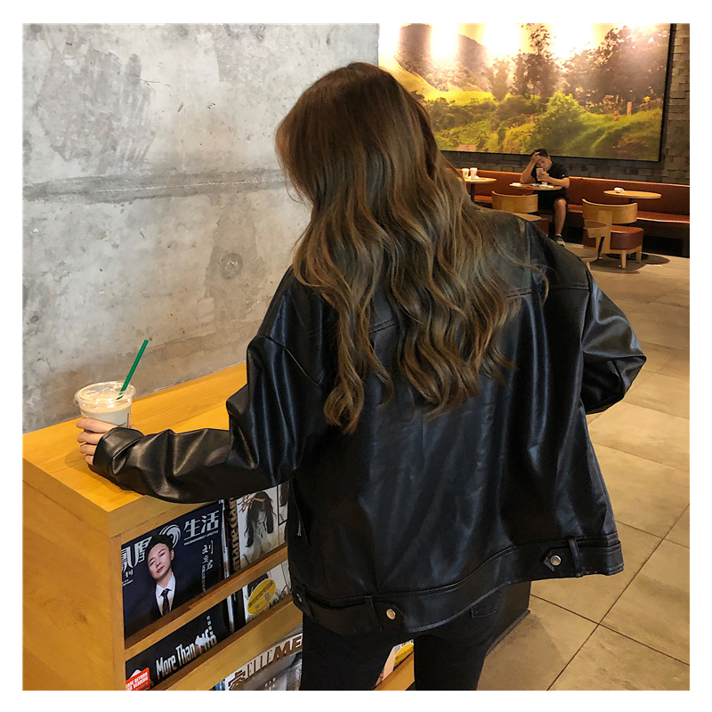 女性のフェイクレザージャケット,特大の衣服,ルーズフィット,パンクスタイル,ストリートウェア,2021