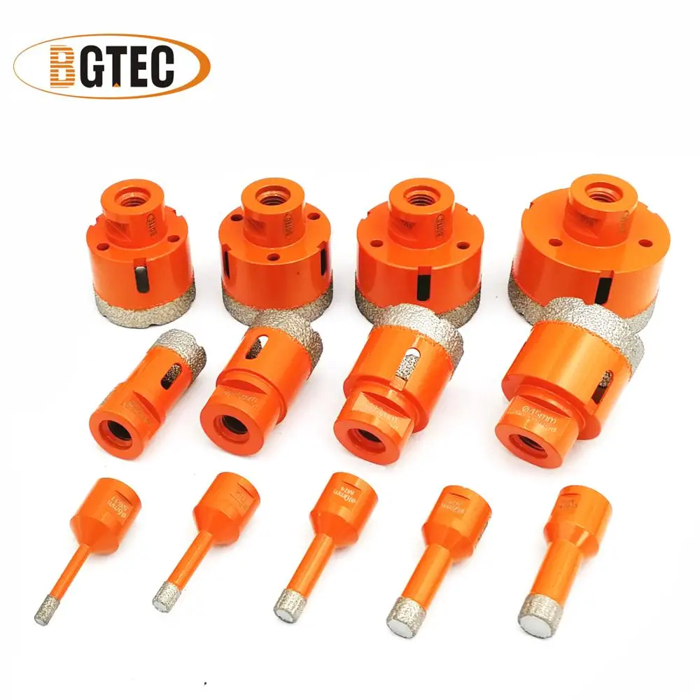 BGTEC 1 Hút Chân Không Chia Lửa Bằng Đồng Nguyên Kim Cương Khoan Bits M14 Ren Sứ Ngói Mũi Khoan Core Bit Đá Cẩm Thạch Nề Lỗ Cưa Cắt dia6-100mm