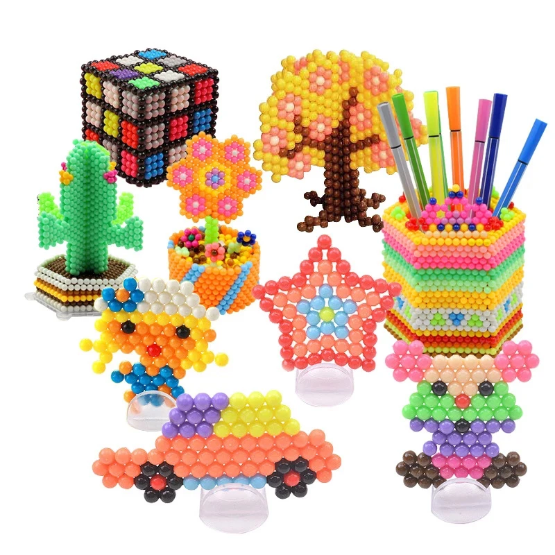 500Pcs ถุงพลาสติก Packag 30สี5มม.Perlen ลูกปัดสเปรย์ Aqua Magic ลูกปัดปริศนา Pegboard สำหรับของเล่นเด็ก