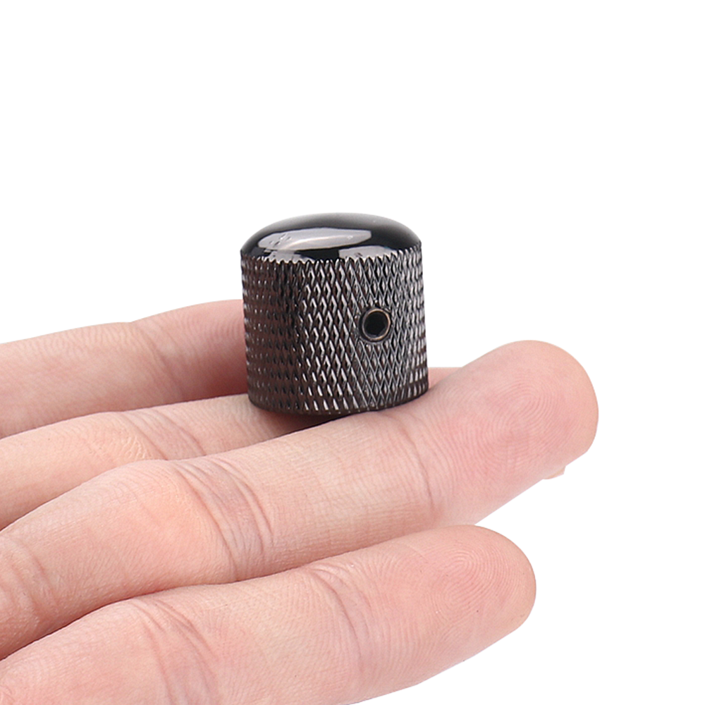 1 uds/2 uds perillas de cúpula de Metal perillas de bajo eléctrico perillas de Control de tono de volumen con llave bronce/BK/CR/GD/Níquel negro