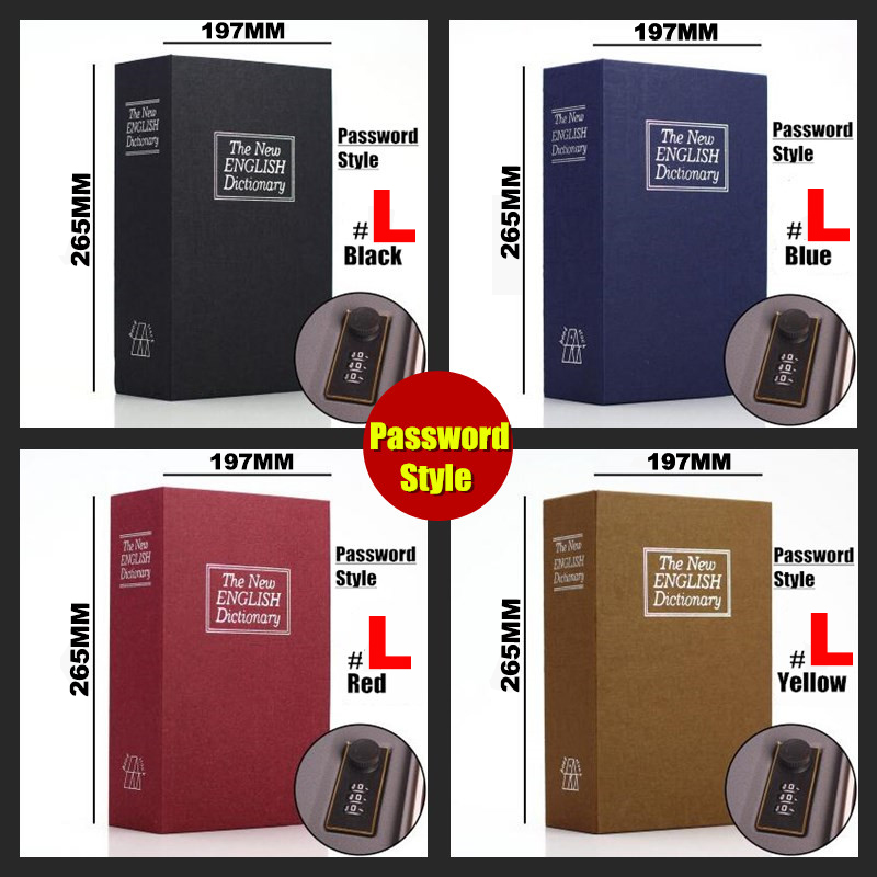 L Piggy Bank ตู้เซฟ Secret ช่องซ่อน Storage Stash อัญมณีกล่องเงินตกแต่งตู้หนังสือจำลอง Props Book