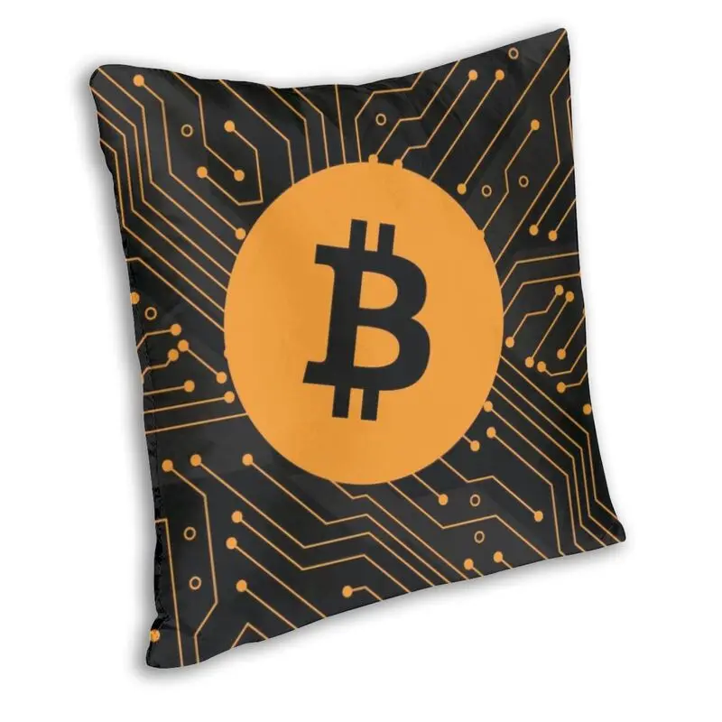 Crypto Bitcoin Blockchain Sarung Bantal Persegi Dekorasi Sarung Bantal Kutipan Mata Uang Kripto Bantal PENUTUP UNTUK Sofa Ruang Tamu