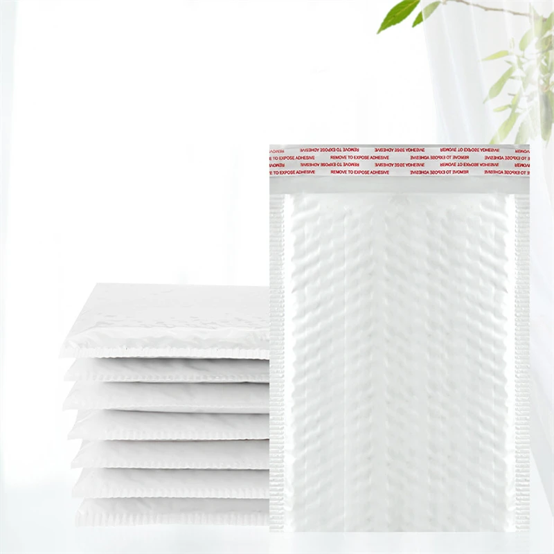 50 ชิ้น Bubble Mailers สีขาว Poly Bubble Mailer Self Seal เบาะของขวัญบรรจุภัณฑ์ซองจดหมายกระเป๋าหนังสือการจัดส่งแพคเกจกระเป๋า