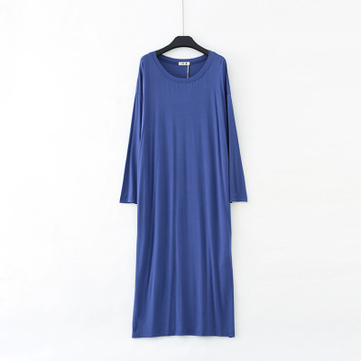 Camisón de invierno para mujer, camisón de manga larga de algodón Modal, ropa de dormir holgada cómoda, camisa de noche para primavera y otoño, vestidos femeninos