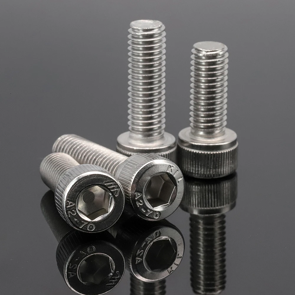 10 Uds tornillo de cabeza hexagonal M1.4 M1.6 M2 M2.5 M3 M4 M5 M6 M8 M10 perno Allen de acero inoxidable DIN912