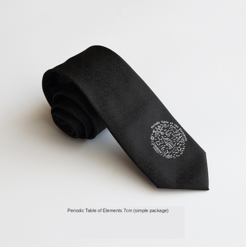Corbata bordada en negro para hombre y mujer, corbata creativa con tabla periódica de químicos, arte y letras geniales, regalos para parejas, estudiantes, nueva