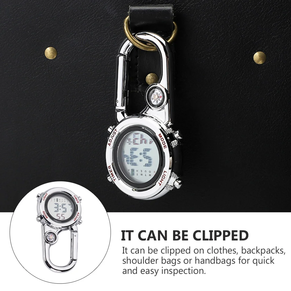 Reloj multifunción con mosquetón para hombre y mujer, cronógrafo Digital deportivo, portátil, con Clip, a la moda, ideal para regalo