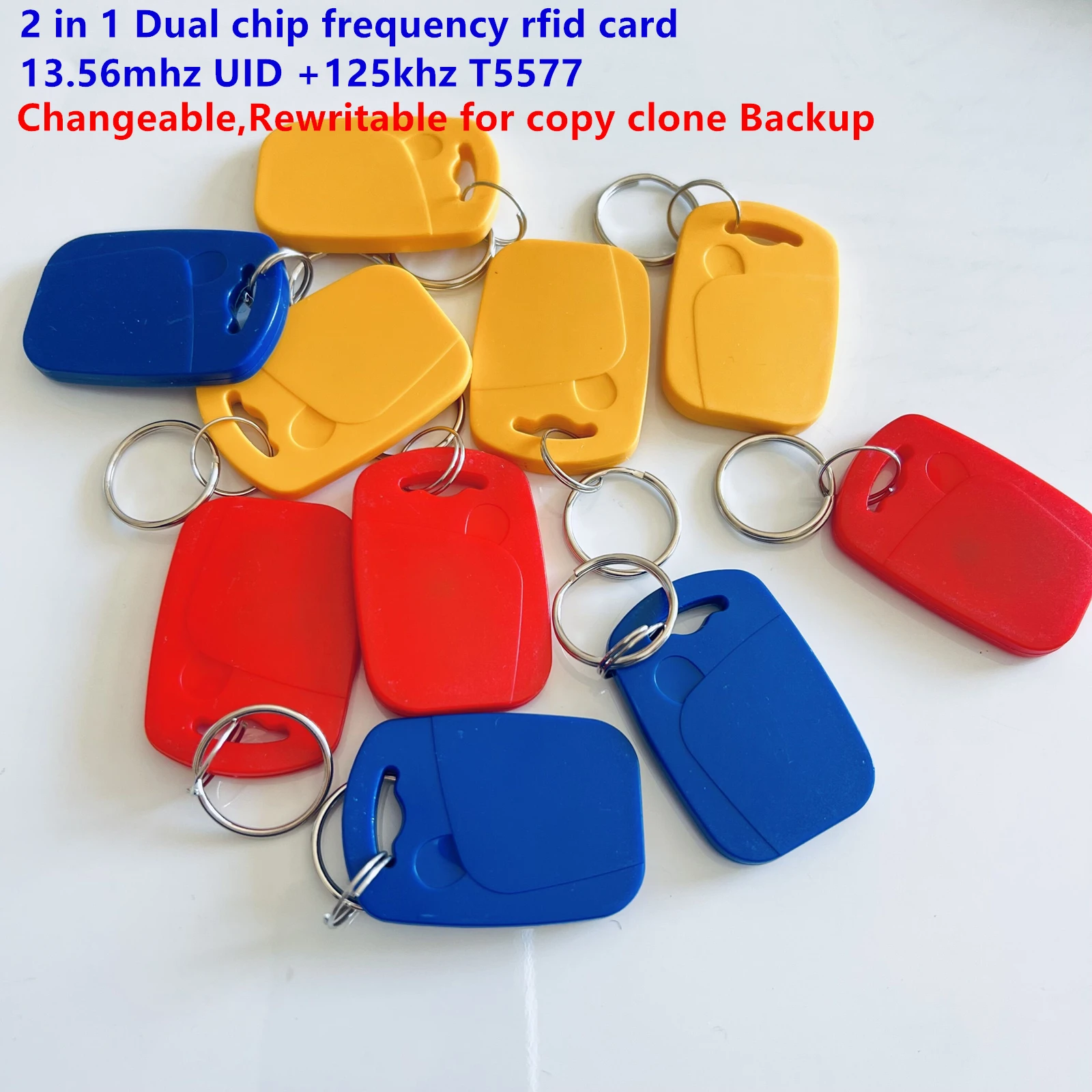 RFID 13,56 МГц 1K UID сменный & T5577 125 кГц двойной чип частота IC/ID ключ, считываемая запись для копирования