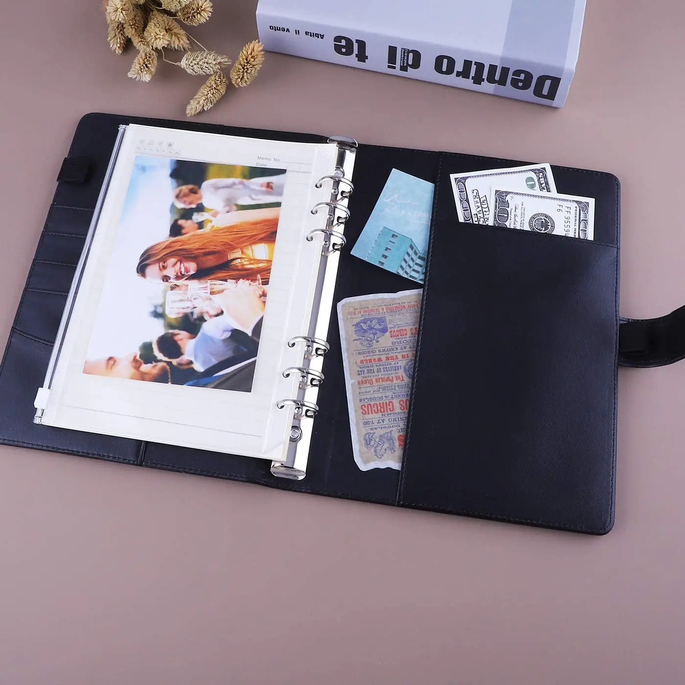 A5 Binder PU หนัง 6 แหวนโน้ตบุ๊ค Binder สําหรับ A5 ฟิลเลอร์กระดาษ, เติม A5 Personal Planner Binder พร้อมแม่เหล็ก