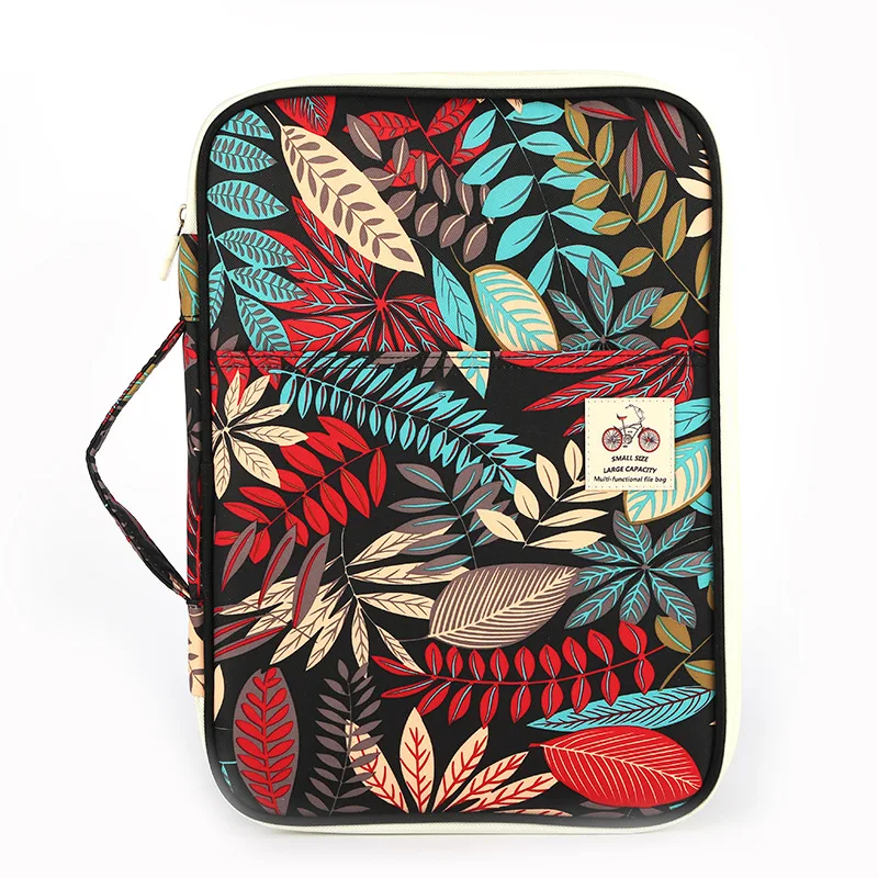 Multifunctional A4 file bag portable zipper men women handbags file package casual portable meeting briefcase ipad bag Notebooks