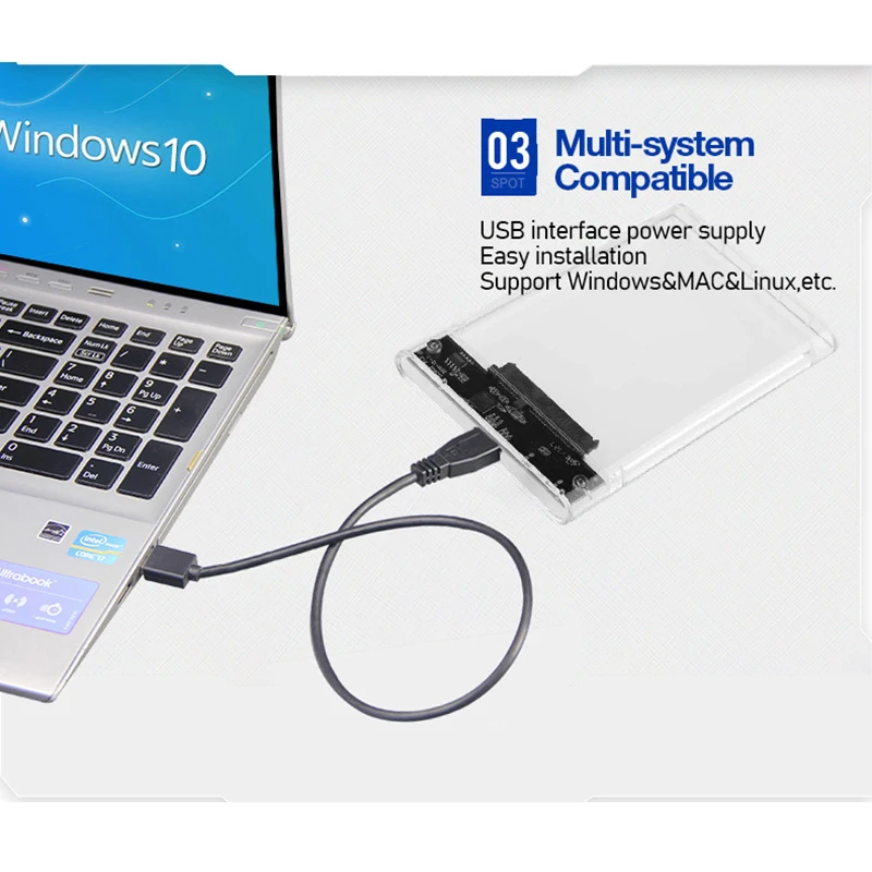 Uthai G06 USB3.0/2.0 HDD 2.5Inch Cổng Nối Tiếp SATA SSD Ốp Lưng Hỗ Trợ 6TB Trong Suốt di Động HDD Gắn Ngoài Ốp Lưng