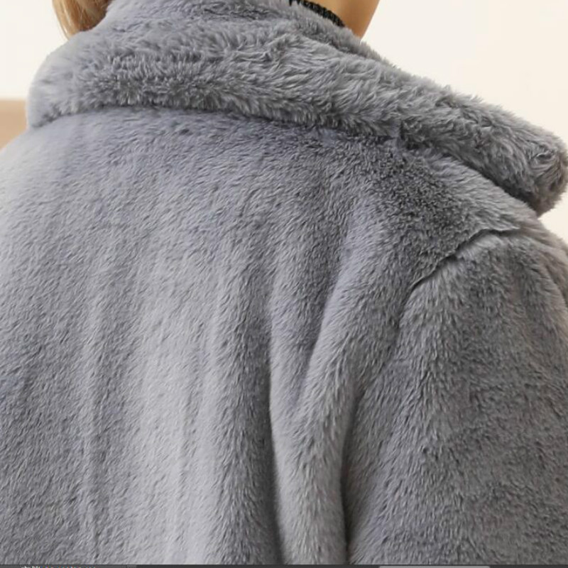 ใหม่ElegantยาวฤดูหนาวFaux Fur Coatผู้หญิงแฟชั่นPlushเสื้อขนสัตว์หลวมคุณภาพสูงหนาฤดูหนาวขนสัตว์Overcoat