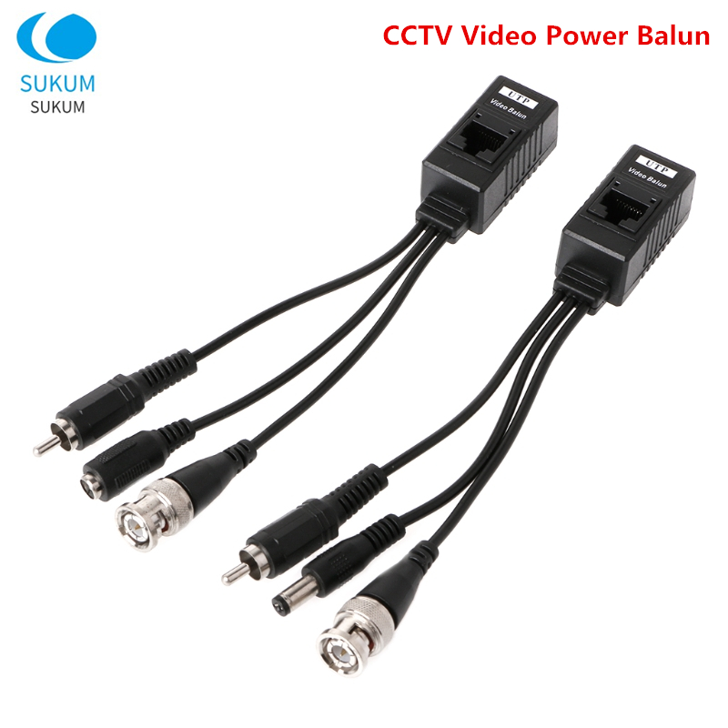 Balun wideo 8MP 2w1 BNC do RJ45 CCTV 3w1 Audio Twisted Pair Ethernet do kamer 4K AHD CVI TVI CVBS