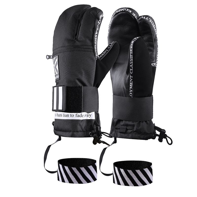 Luvas de esqui com design interno de cinco dedos, luvas de snowboard impermeáveis de inverno para esportes de esqui na neve ao ar livre