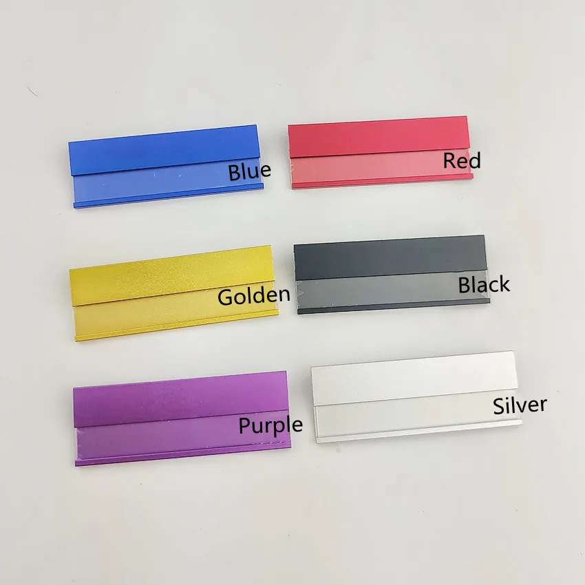 Aluminum Alloy Staff Number Name Badge Plate Holder Safty Pin Magnet Replaceable Reusable Printing 7x2.5cm 1Pack