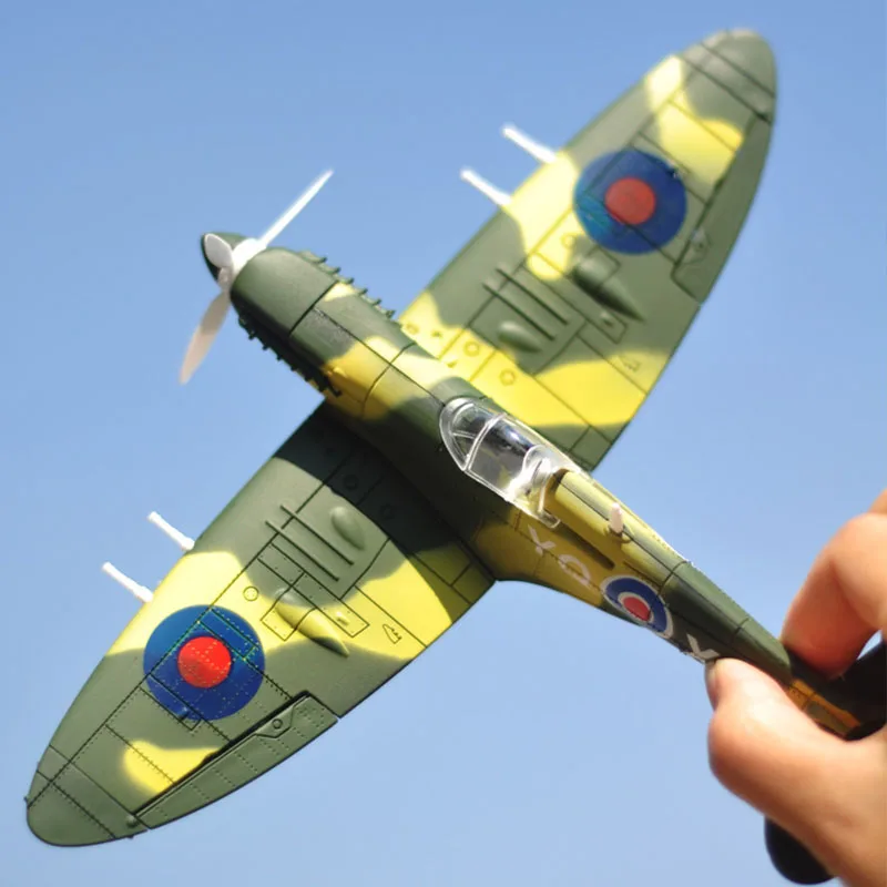 22 ซม.4D ของเล่น DIY Fighter ประกอบบล็อกอาคารเครื่องบินทหารชุดแขน WW2 เยอรมนี BF109 UK Hurricane Fighter