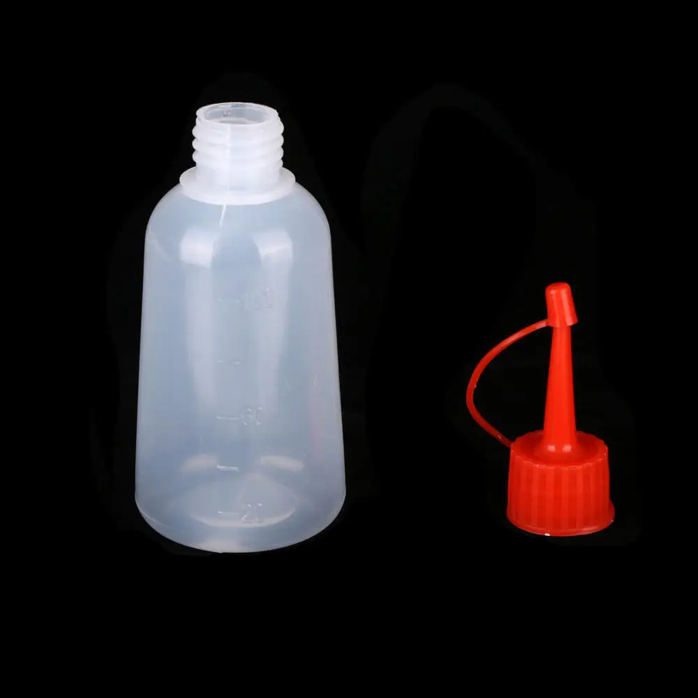 100Ml Nhựa Trong Suốt Đầu Applicator Chai Nhựa Bóp Chai Với Đầu Nắp Đồ Thủ Công Nghệ Thuật Keo Dán Đa Năng Lọ đầm Suông