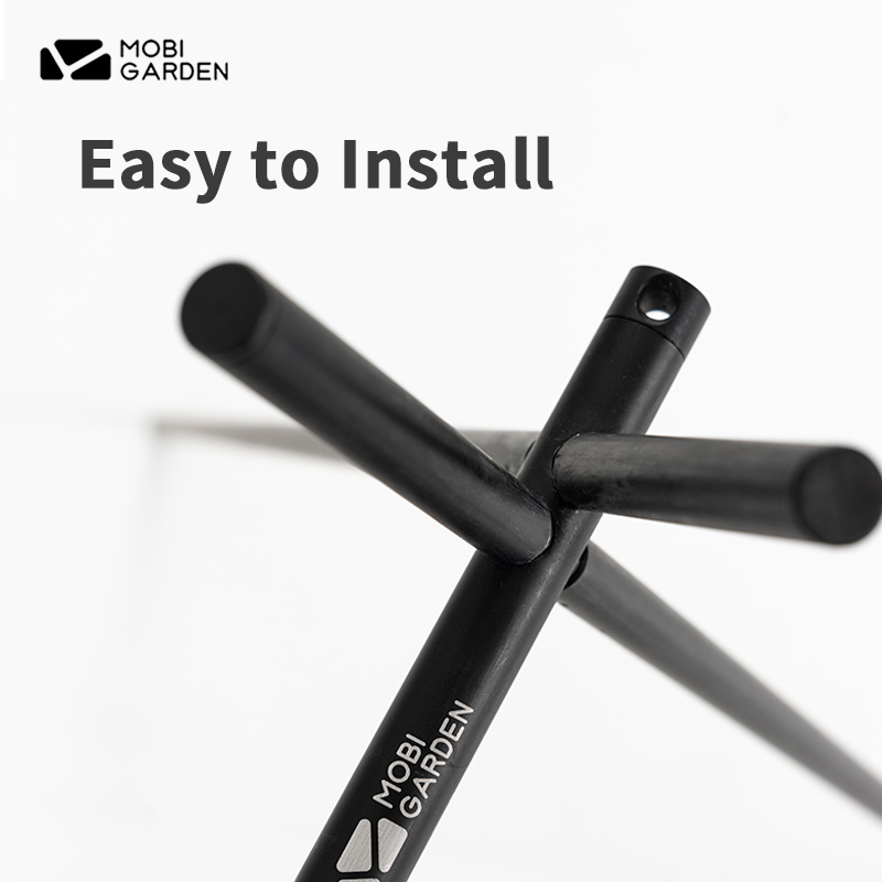 MOBI taman luar ruangan berkemah, rak gantung paduan aluminium 8kg bantalan berat segitiga peralatan makan kait penyimpanan pakaian piknik