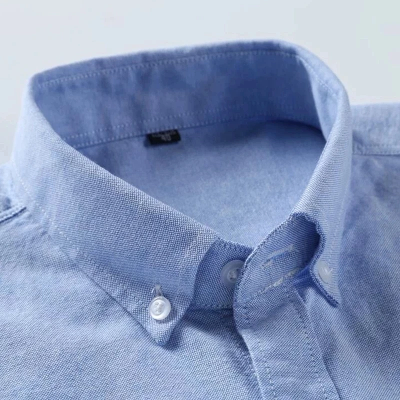 S-7XL 남성용 플러스 사이즈 100% 면 옥스포드 셔츠, 긴팔 캐주얼 슬림핏 드레스 셔츠, 남성 비즈니스 셔츠 상의, 신제품