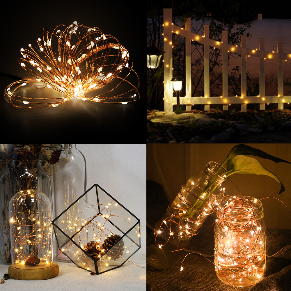 DC12V LED String Licht Fee Lichter 10m 20m 30m Kupfer Draht Girlande Led Weihnachten Licht Warm Weiß/weiß/RGB mit Power Adapter