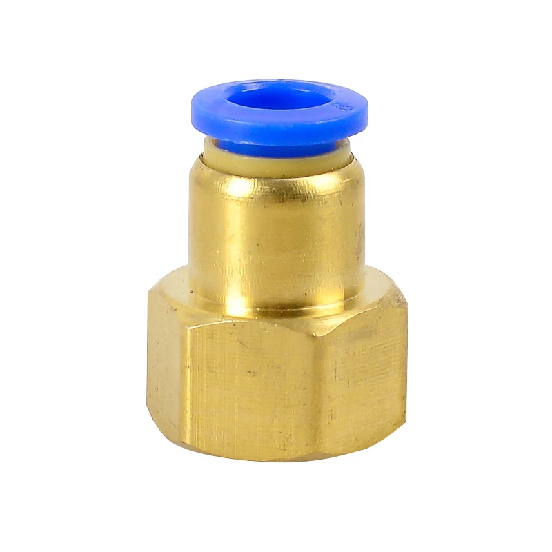 PCF Không Kèm Ống 4 6 8 10 12Mm Vòi Ống 1/8 "3/8" 1/2 "BSP Dây Chuyền 1/4" Nữ Ren Đồng Bằng Khí Nén Kết Nối Nhanh Khớp Lắp