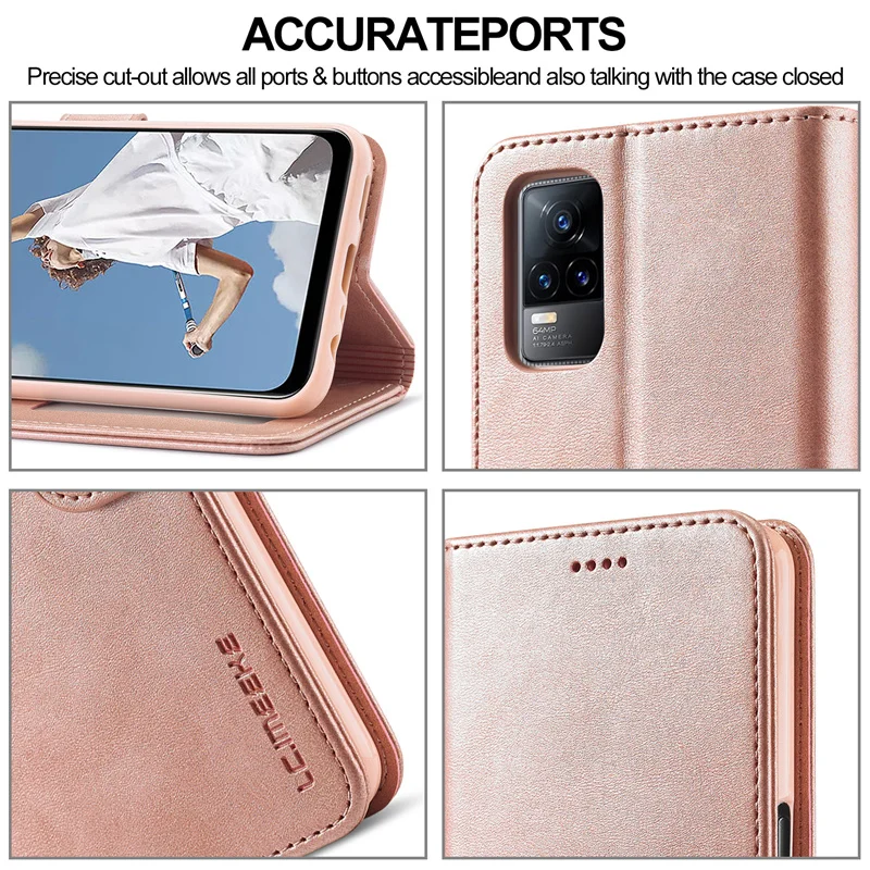 Casing Lipat Dompet Kulit PU untuk VIVO Y17 Y3S Y15 Y12 U3X Y20 Y73 V21 V21E 5G Penutup Belakang Pelindung Tahan Benturan Multifungsi