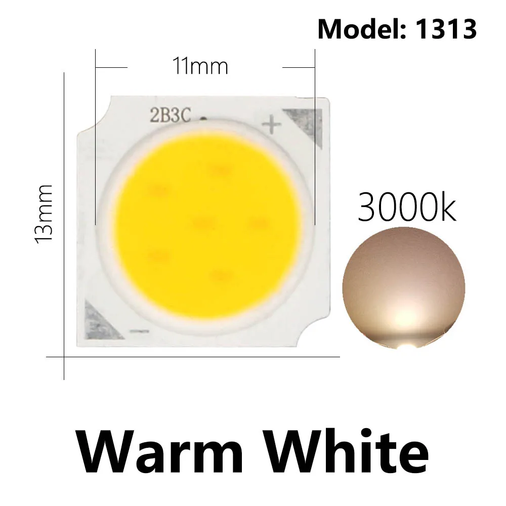 10 Uds 3W/5W/7W/10W cuentas de luz LED COB Chip de fuente LED 13mm para bombilla de luz LED lámpara de foco lámparas de luz lámpara de diodo
