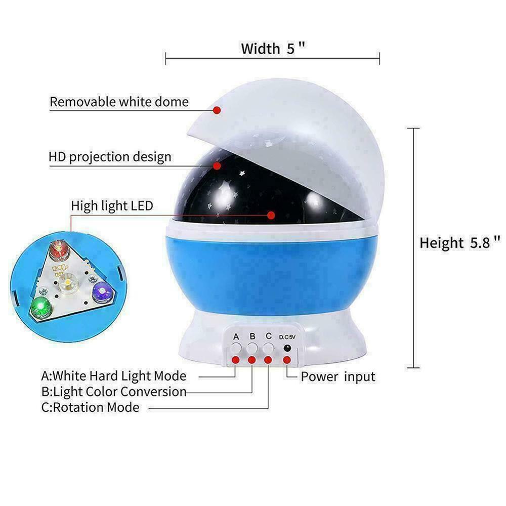 LED Starry Sky Lamp for Kids, Lâmpada para atmosfera Projetor de luz para decoração do quarto do bebê Céu estrelado Disco Ball, Luz de néon ambiente