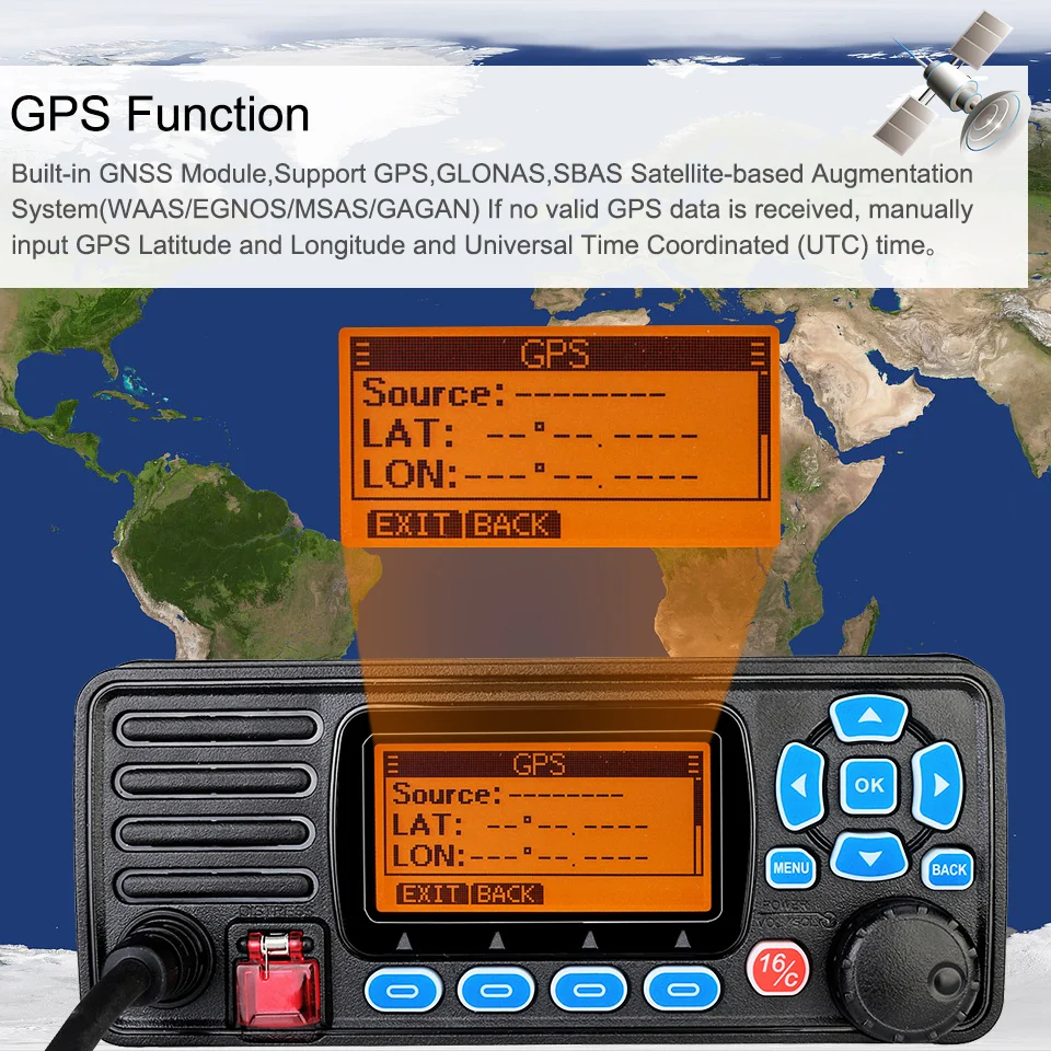 Retevis RA27 VHF Marine-Radio-Transceiver, 25 W, IP67, wasserdicht, GPS, NOAA, Festmontage, Klasse D, DSC, Marine-Transceiver (USA/INT/CAN)