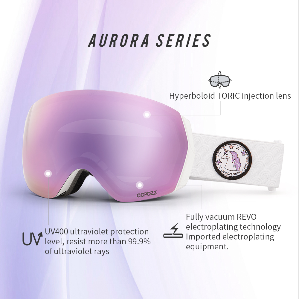COPOZZ ブランドプロフェッショナルスキーゴーグル二重層防曇 UV400 男性女性冬スノーモービル眼鏡スノーボードスポーツメガネ