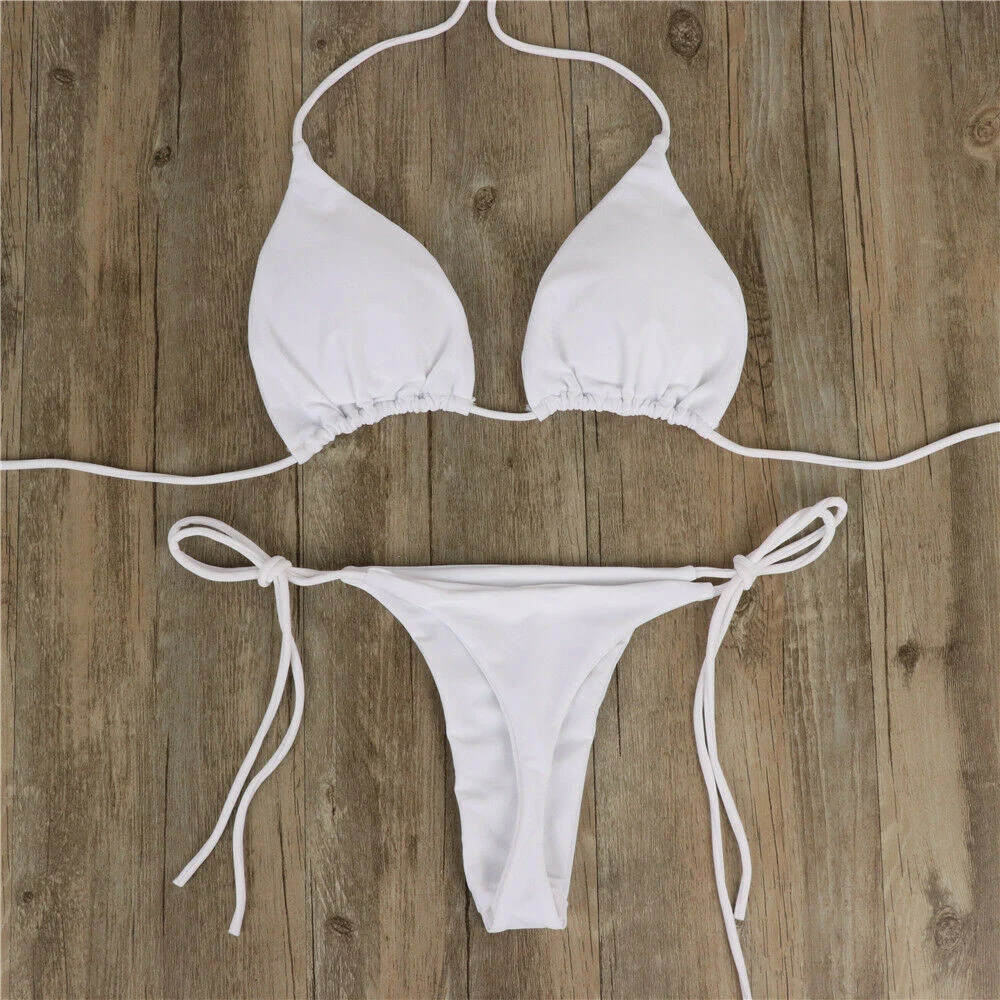 Maillot de bain rose Bikini femmes couleur unie Sexy jambe haute string maillots de bain Bikinis 2022 nouvelle femme 2 pièces maillot de bain maillots de bain