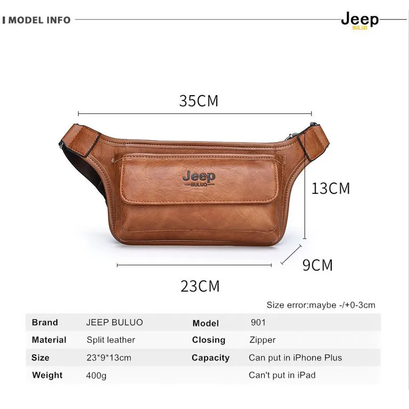 JEEPBULUO ผู้ชายเอวกระเป๋า Casual Functional เงินโทรศัพท์กระเป๋าเข็มขัดชาย unisex กระเป๋าสําหรับเข็มขัดหนังสะโพกกระเป๋าหน้าอก
