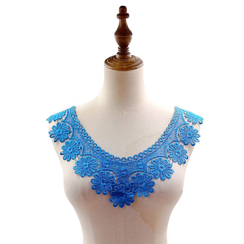 Collar de encaje soluble en agua, cuello bordado de flores, cuello falso, sastre, accesorios de ropa DIY