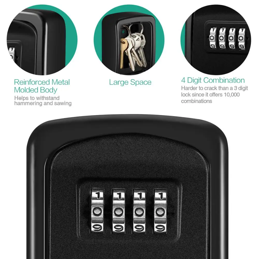 Oria caixa de chave com senha, decoração, caixa de código de chave, armazenamento de chave, caixa de senha montada na parede, chave externa, caixa de bloqueio seguro