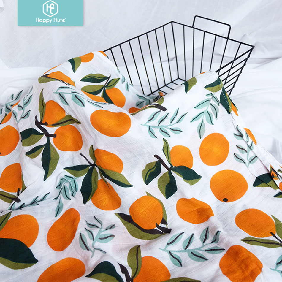 HappyFlute 1 pz Mussola Fibra di Cotone Fasciatoio per Neonato Coperta Avvolgente per Neonato 120x110 cm