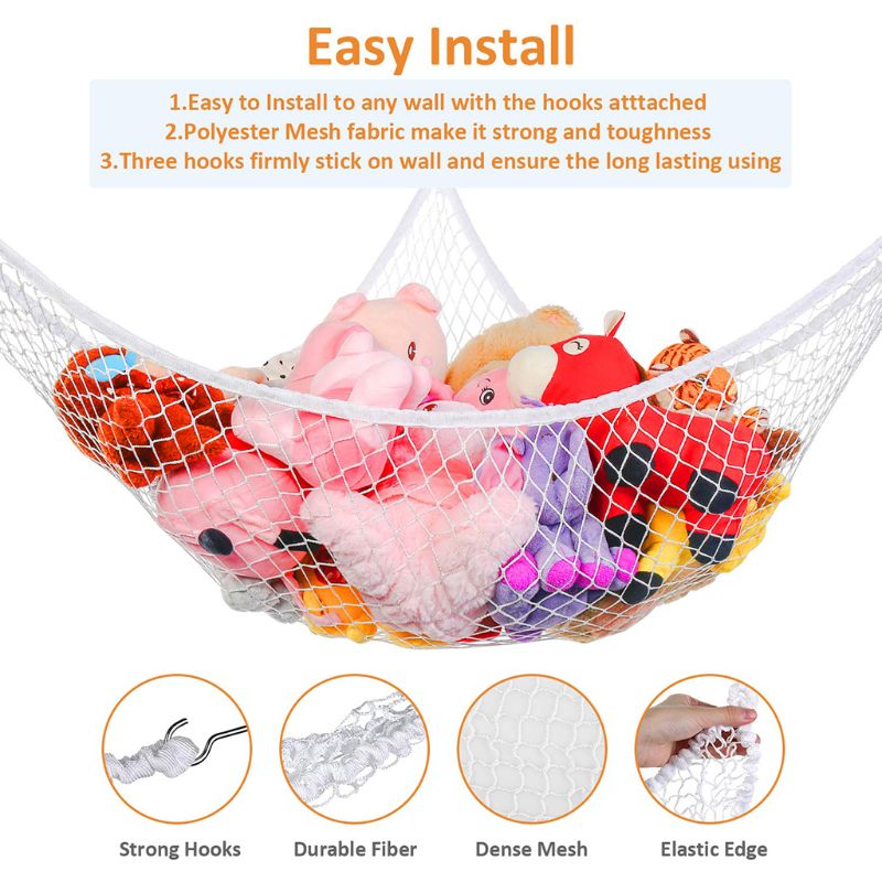 Mesh Net hamak zabawkowy narożnik wypchane zwierzęta dzieci Baby wiszący Organizer