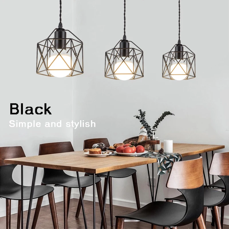 Lampade a sospensione retrò E27 per corridoio corridoio oro nero illuminazione a sospensione per interni lampadari per sala da pranzo cucina 110V 220V