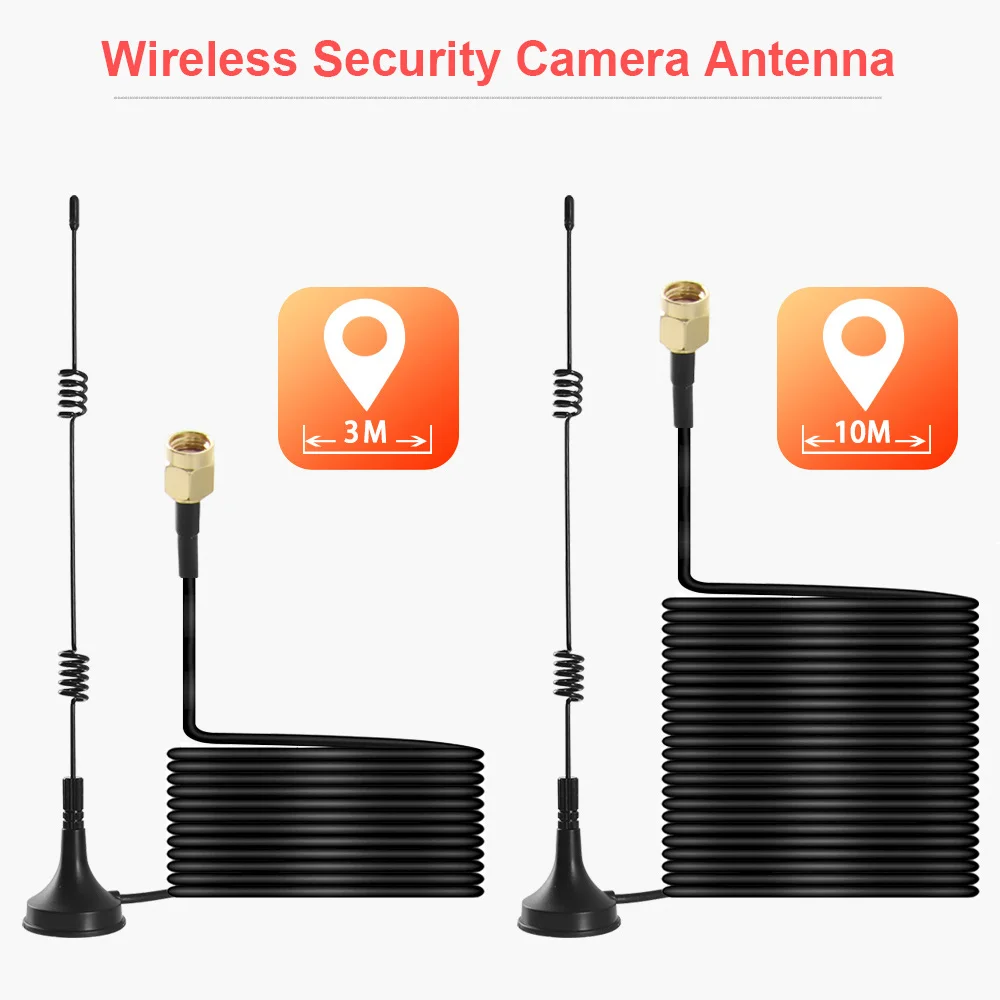 Antena de extensão wi-fi 2.4g, cabo extensor de 3m /10m, 5dbi, ganho de dobradiça, para boaixion, sem fio, ptz, bala, câmera ip