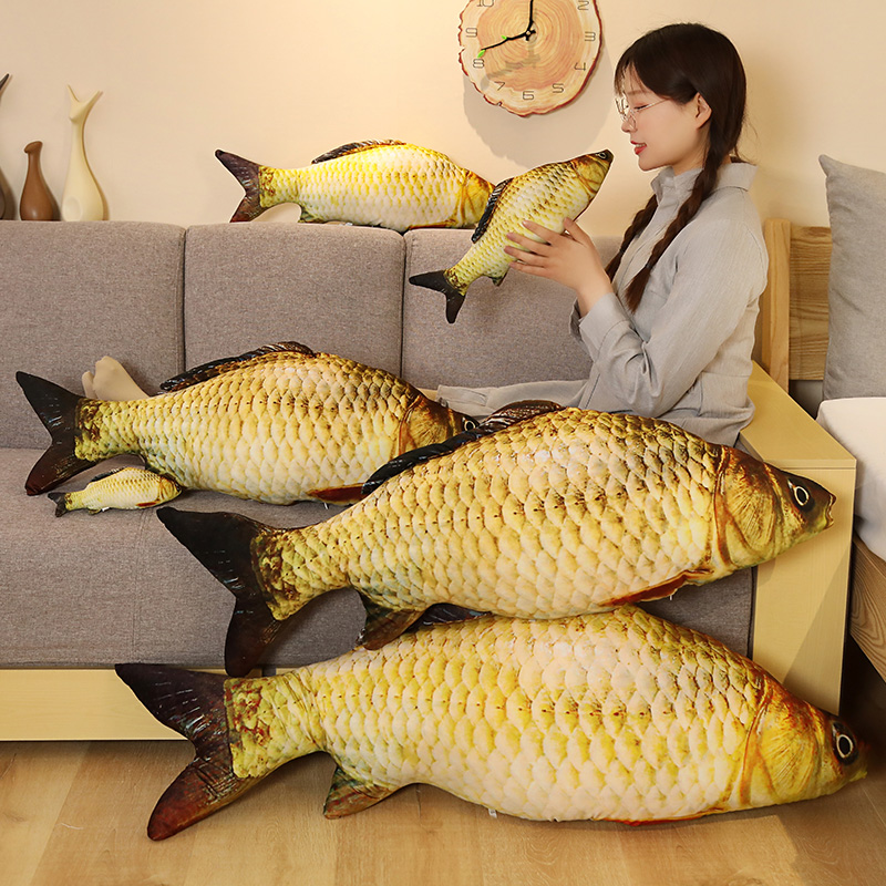 30-80cm 3D Simulation Gold Fish Plush Toys Stuffed Soft Animal Carp Plush Pillow Creative Sofa Pillow Cushion Gift
