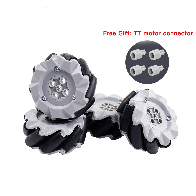 4 teile/satz Mecanum Rad Universal Omnidirektionale Rad für Legos TT N20 Motor Smart Auto Roboter Teile DIY Gebäude Block Reifen spielzeug