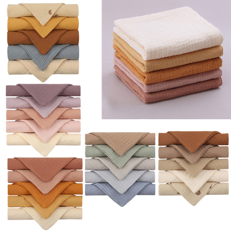 5 teile/satz Platz Baumwolle Baby Gesicht Handtuch Taschentuch Weichen, Saugfähigen Gaze Baby Handtuch Kinder Fütterung Lätzchen Burp Tücher 30x30cm