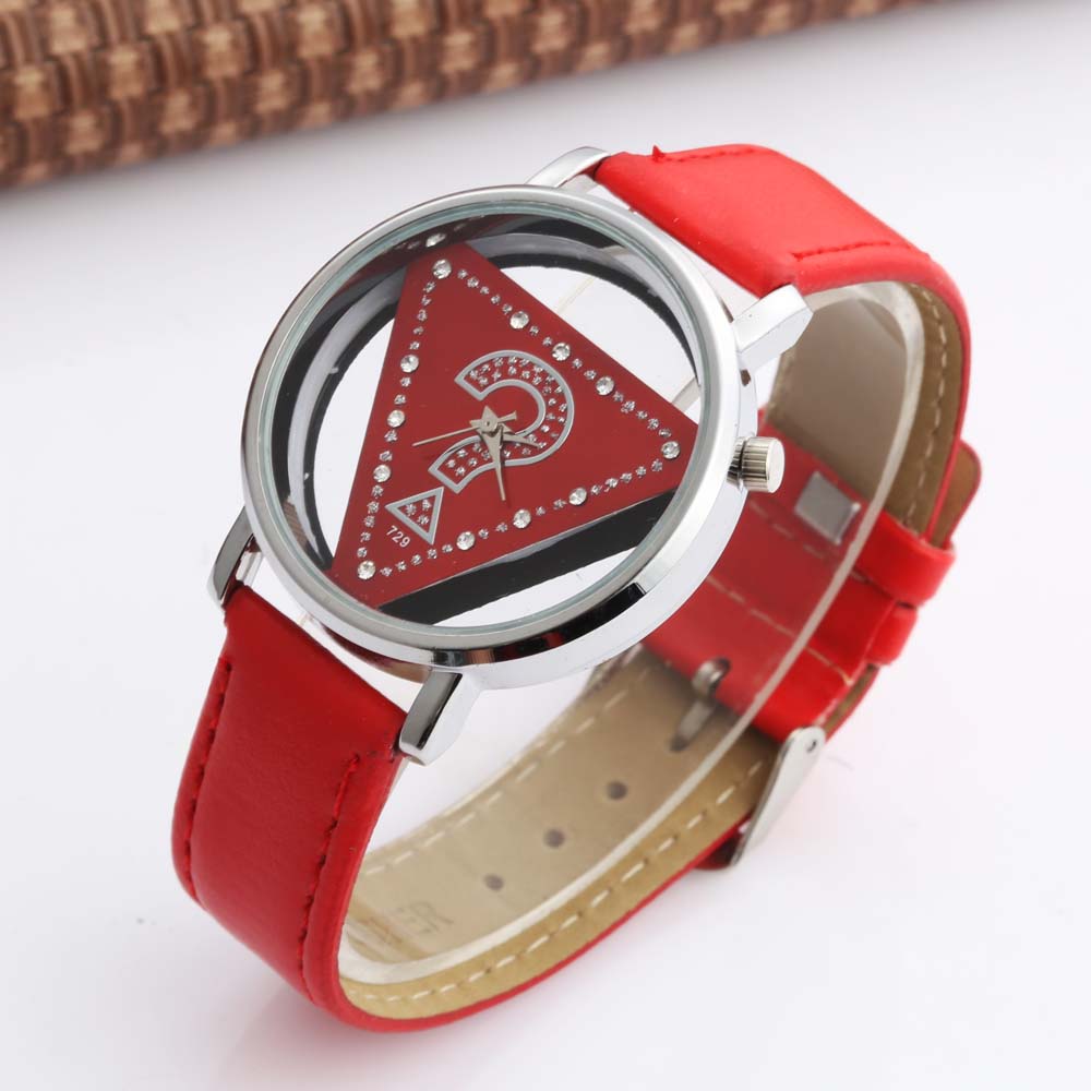 Relojes Womage para mujer, relojes para mujer, relojes triangulares a la moda, relojes transparentes para mujer, relojes de pulsera de cuarzo, reloj de cuero para mujer