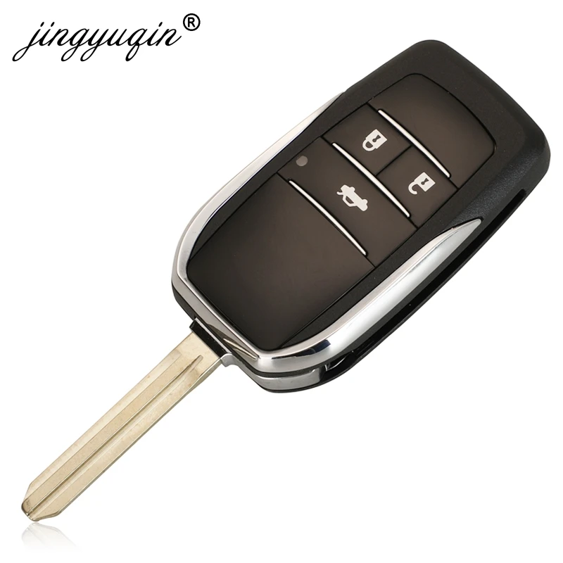 jingyuqin Upgrade 2/3/4 Button Flip Key Case For Toyota Reiz Camry Rav4 Yaris Corolla 4Runner Avlon Folding Car Remote Key Shell