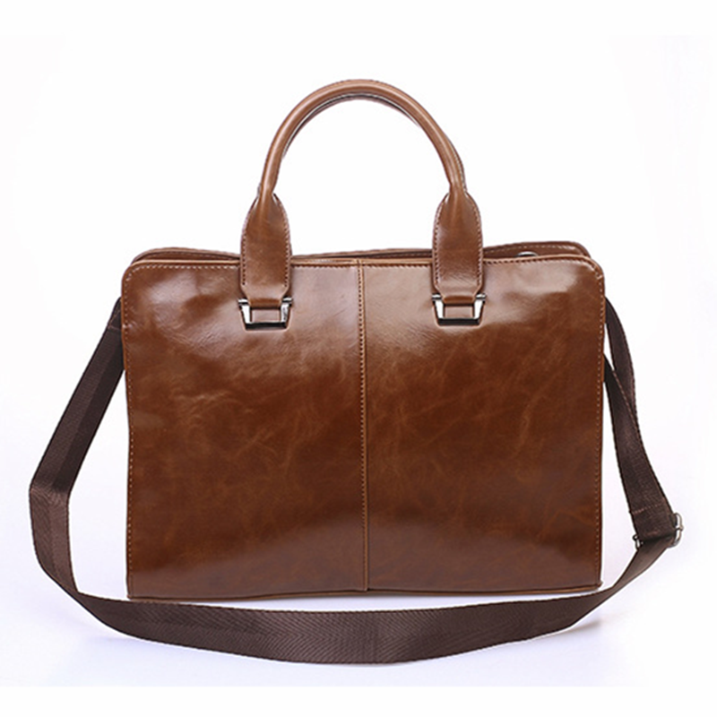 Pasta de escritório de negócios dos homens computador portátil bolsa masculina superior couro do plutônio tote homem grande sólido sacos ombro preto saco do vintage