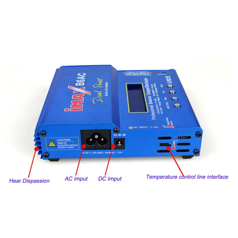 IMax B6 AC 80W RC Ladegerät B6AC Lipo NiMh Li-Ion Nicd Akku Balance Ladegerät Digital LCD RC Entlader mit 15V/6A für RC Drone