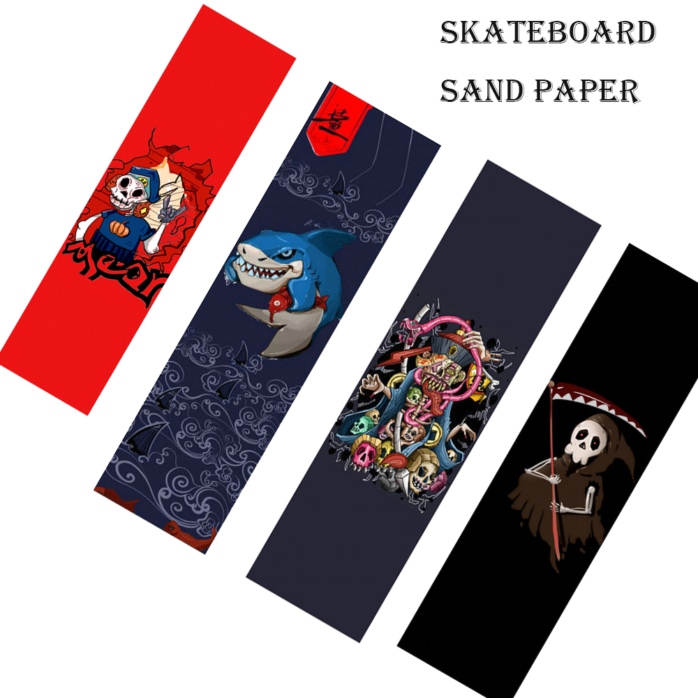 1220x250mm Schmirgel wasserdichtes Skateboard Griff band Skateboard Sandpapier selbst klebendes Longboard Tape Skid Deck Aufkleber Zubehör