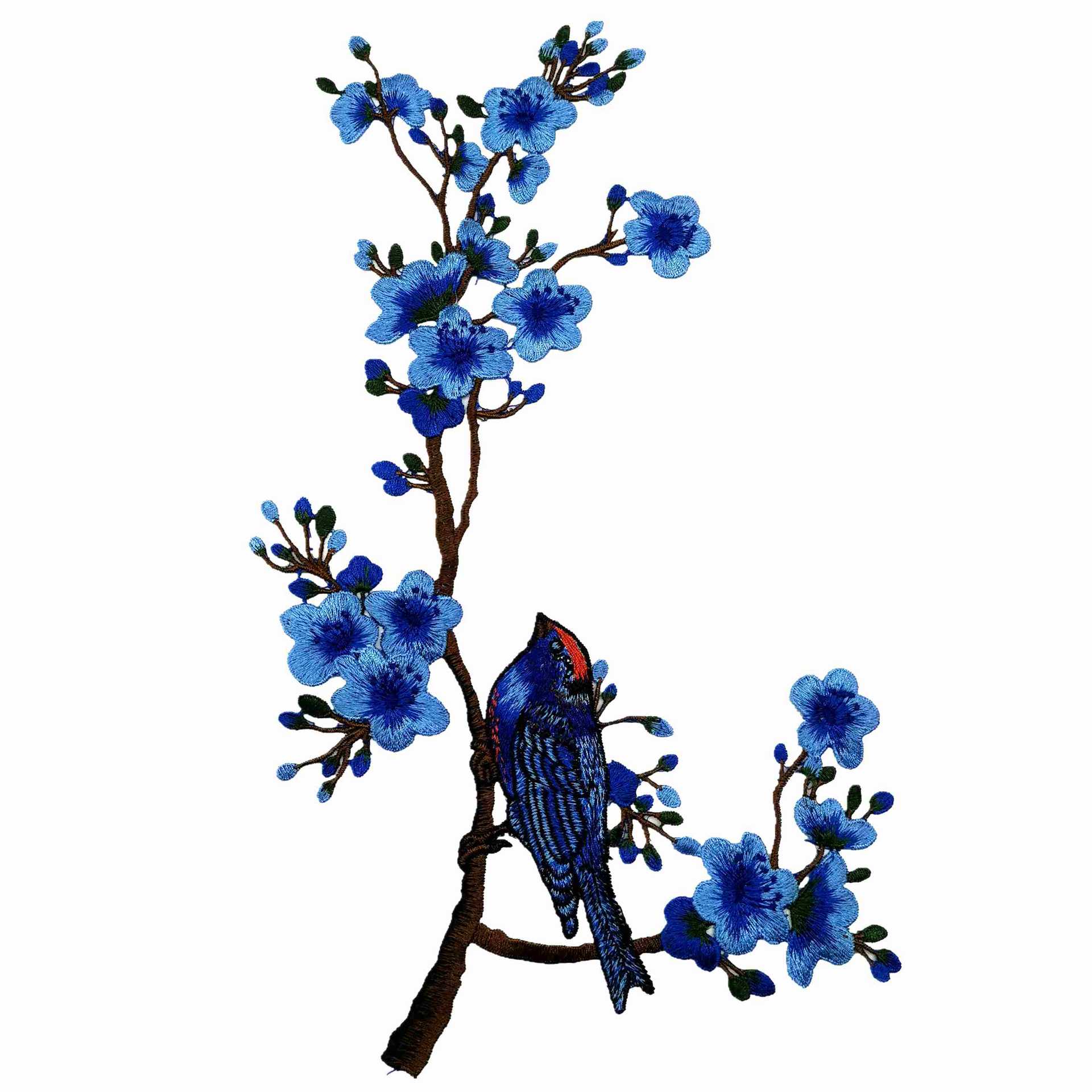 Dancing bird plum blossom น้ําที่ละลายน้ําได้เย็บปักถักร้อยดอกไม้ดอกไม้ที่ละลายน้ําได้สติกเกอร์ผ้าเย็บอุปกรณ์เสริม cheongsa