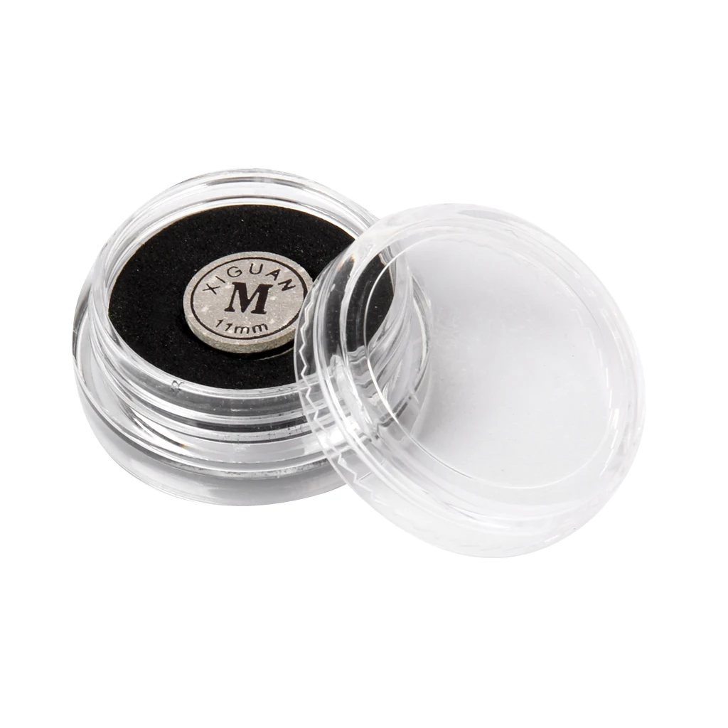 Punta de cuero para Snooker o Taco de billar con caja resistente a la humedad, pegamento en 11mm, 1 unidad