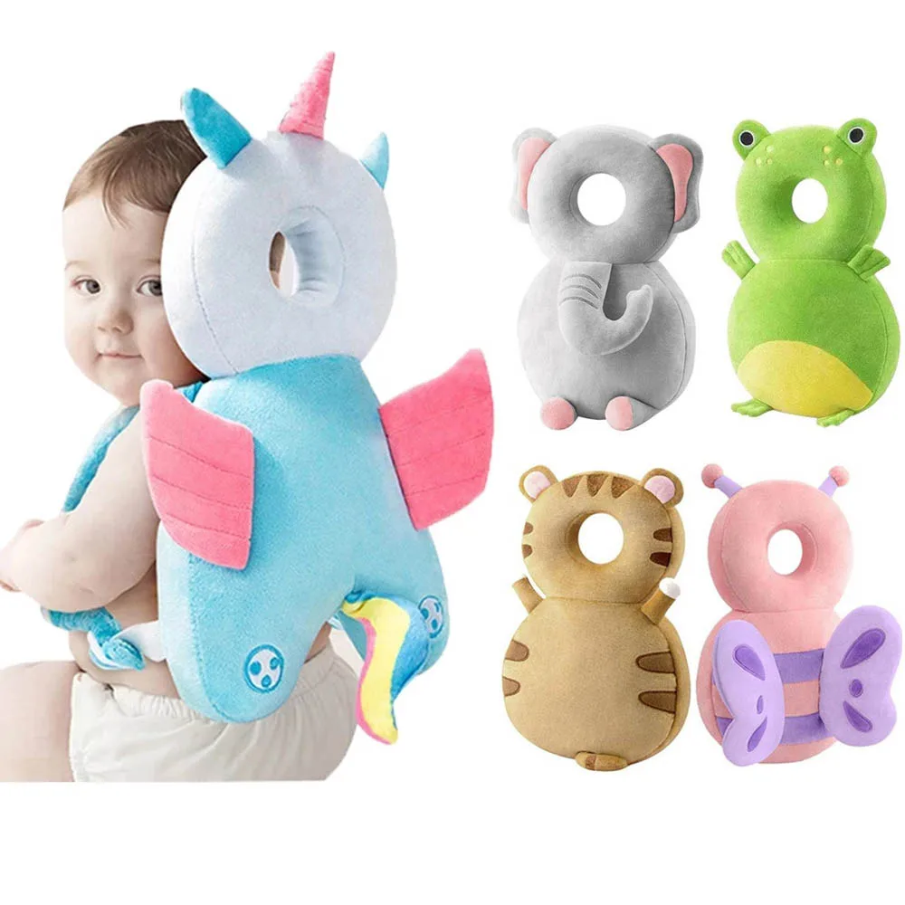 Reposacabezas para recién nacido, almohadas de seguridad, mochila para niño pequeño, almohadilla de protección contra caídas, cojín, almohadas de seguridad suaves de dibujos animados, mochila